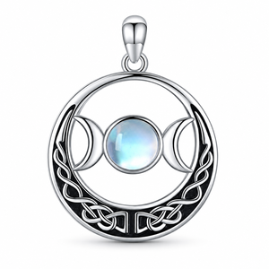 925 Sterling Silver Moonstone Cabochon Fine Pendant PND-08 Ready to Ship In Stock Low MOQ Indian Jewelry - Product Image 1