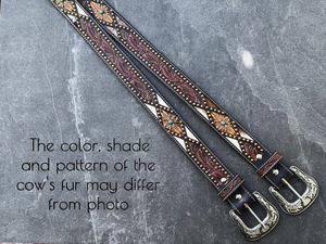 Cinturón de Cuero Vacuno Hecho a Mano, Estilo Western, con Hebilla de Acero, para Aventuras al Aire Libre - Product Image 3