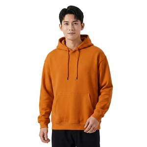 Sweat-shirt à capuche jaune pour homme, coupe classique, en molleton de coton, décontracté, pour l'automne, avec poches, logo frontal, anti-boulochage - Product Image 4