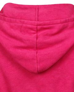 Womens Hot Pink <b>Cropped</b> <b>Zip</b> <b>Up</b> Hoodie Slim Fit Long Sleeve Casual Streetwear Cotton Fleece Sweatshirt Custom Logo ODM Factory - Product Image 5