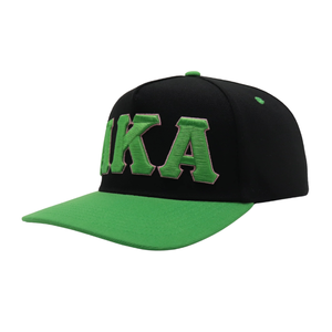 Gorra Snapback con Letras AKA, Color Negro y Verde, Bordada, Ajustable, Visera Plana, Unisex, Estilo Urbano - Product Image 4