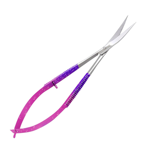 Ciseaux de maquillage professionnels Spring Scissor, revêtement plasma noir, couleur extra-éclatante, micro-ciseaux russes extra-affûtés pour la coupe des sourcils - Product Image 4