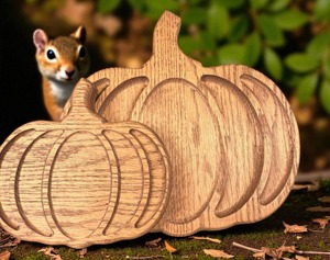 Plateau en bois en forme de citrouille, parfait pour servir des collations festives, plateau élégant pour la présentation des aliments et vaisselle décorative - Product Image 5