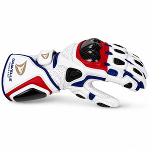 Gants de course à doigts entiers les plus vendus en cuir de vachette respirant, résistants à l'usure, avec fermeture auto-agrippante, unisexe, pour moto - Product Image 3