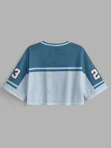 Maillot de sport court en maille pour femme, style football américain, T-shirt streetwear Y2K rétro, séchage rapide et respirant - Product Image 2