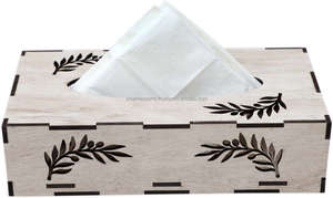 Artisan style wooden napkin <b>organizer</b> box for luxury spa rooms traditional households or boutique hotels - Product Image 4