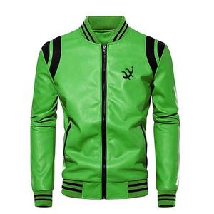 OEM Custom <b>Genuine</b> Leather Varsity Jacket for Men Casual Real Leather Motorbike Jacket With <b>Nylon</b> Shell - Product Image 5