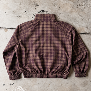 <b>Women's</b> <b>Brown</b> Plaid Woven Printed Cotton Breathable Windbreaker <b>Jacket</b> Stand Collar Zip up Regular Sleeve Luxury Style Coats - Product Image 2