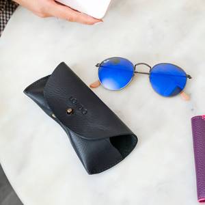 Classic Tan Leather <b>Glasses</b> <b>Case</b> Soft Padded Eyewear Protector Bulk Orders <b>For</b> Optical Stores LGC-0047 - Product Image 5