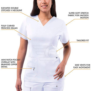Tenues médicales confortables pour hommes, en coton tricoté extensible et respirant, pour hôpitaux, cliniques et infirmières, usage quotidien - Product Image 4