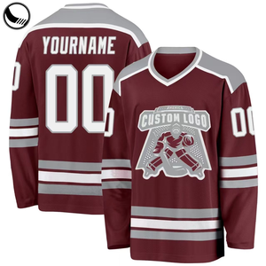 Wholesale Custom <b>Long</b> Sleeves Fleece Ice Hockey Hoodie Jersey Polyester Fabric Sublimation Ice Hoodies Hockey Uniform 280g - Product Image 5