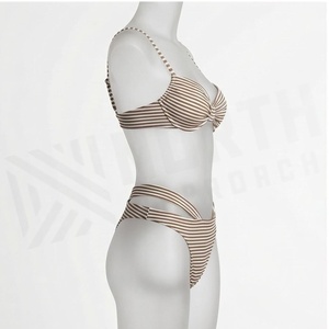 NORTH APPROACH Ensemble de bikini 2 pièces rayé pour femme, haut bandeau et bas string, maillot de bain évidé - Product Image 3