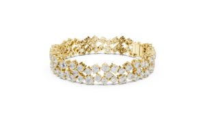 10Kt Yellow <b>Gold</b> Round Diamond Bracelet 90 Stones 14.45Ct Luxury Designer Statement Bracelet Elegant Bridal Party Wear Jewelry - Product Image 2