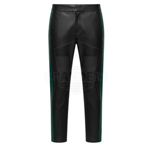 Fashionable Leather <b>Track</b> Suit With Matching <b>Jacket</b> And Pants Sleek Two Piece Design <b>For</b> <b>Men</b> Casual Outdoor Style - Product Image 5