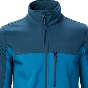 Veste en polaire pour homme, couleur bleue, col montant, fermeture éclair, coupe-vent, vêtement décontracté d'automne, coupe régulière, matière polyester - Product Image 6