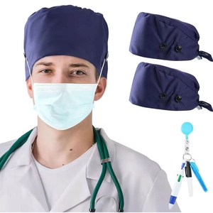 Meilleures ventes : Bonnets chirurgicaux unisexe en coton blanc uni, élastiques réglables, avec logo personnalisé, pour médecins, infirmières, dentistes, hôpitaux - Product Image 3