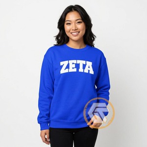 เสื้อสเวตเชิ้ตคอกลมปักลายตามสั่งสำหรับสตรีชมรม Zeta Phi Beta แบบย้อมสีพื้นสำหรับฤดูหนาว เนื้อผ้านุ่มสบาย สไตล์ลำลอง ขายส่ง - Product Image 4