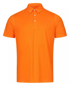 2026 Hot Sale Lightweight Men's Solid <b>Orange</b> Short Sleeve Pique <b>Polo</b> Shirt Casual Knitted Regular Fit Button Design Low MOQ - Product Image 1