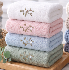 400 GSM 100% Cotton Plain Jacquard Facial <b>Towels</b> Soft Absorbent Breathable Quick Dry Sports And Daily <b>Bathroom</b> Use - Product Image 6