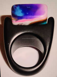 Wholesale Customized Best Quality Handcrafted High Polished Beautiful Colorful Fashion <b>Resin</b> Ring for Women Handmade in India - Product Image 2