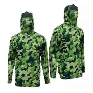 Camisas de Pesca con Capucha Unisex UPF50 de Tallas Grandes, Sublimadas, de Poliéster, Impermeables, Transpirables, de Secado Rápido, Anti-UV, con Logotipo Frontal, Venta al Por Mayor - Product Image 1