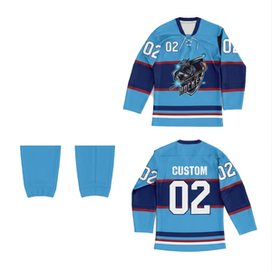 Jersey de hockey sobre hielo sublimado personalizado, transpirable, uniforme de hockey de equipo personalizado, nombre y número personalizados, jersey deportivo de manga larga OEM - Product Image 1