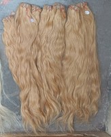 Extensiones de Cabello Humano Virgen Remy Indio de Alta Calidad, Liso y Ondulado, para Aplicación con Máquina, Doble Trama