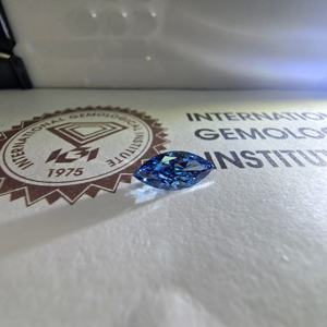 Diamante azul brillante modificado Marquise de 2 quilates, cultivado en laboratorio, VS1, certificado por IGI, piedra suelta para joyería personalizada - Product Image 3