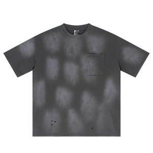 Camiseta Urbana Vintage con Lavado Ácido, Algodón Grueso, Estilo Casual para Hombre, Ropa Urbana - Product Image 6