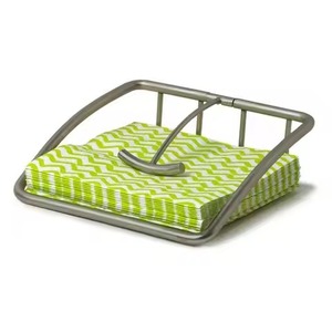 Silver Finish Metal Napkin Stand For Dining Table And <b>Kitchen</b> Premium <b>Tissue</b> <b>Holder</b> For Home Office And Restaurant - Product Image 1