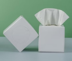 Caja de pañuelos faciales de pulpa de bambú a granel, 2 capas, 200 unidades, suaves, biodegradables, para uso doméstico - Product Image 1