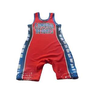 Comprar Singlets de Lucha Libre Estampados en Azul y Rojo, Uniforme de Compresión con Estampado de Camuflaje - Product Image 2