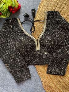 Designer Fancy Work Fully Stitched Ready To Wear Georgette Silk <b>Readymade</b> <b>Blouse</b> - Product Image 2