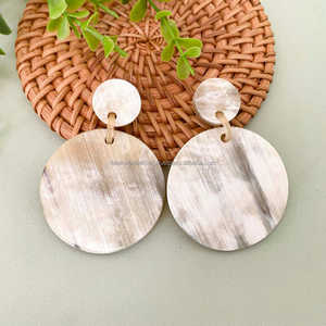 Vintage Style Natural Horn Drop <b>Earrings</b> Women Fashionable Buffalo Cow Horn Colour Trendy Design India Luxury Crafts Falak World - Product Image 3