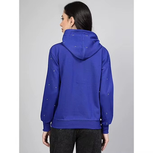 Winter Lined Casual Cropped Rhinestone Hoodie Women Fleece Zip Breathable Soft Streetwear Fashion Vintage Embroidery Patch - Product Image 5