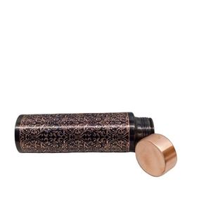 Botella de Agua de Cobre Grabada, a Prueba de Fugas, Portátil, con Tapa, para Hogar, Oficina y Viajes - Product Image 4