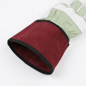 Top Seller Cowhide Grain Leather Work Gloves Back Drilled Cotton Fabric & Fleece Lining Inside For Gardening & Construction - Product Image 6