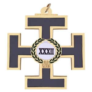 33rd Degree Scottish Rite Red Cross Double Headed Eagle Gold Soft Enamel Filled <b>Collar</b> Jewel Masonic Ceremonial Regalia - Product Image 2