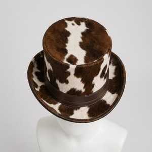 Sombrero de Cuero con Estampado de Vaca, Estilo Europeo y Americano, Unisex, para Fiestas Formales, para las Cuatro Estaciones, para Adultos - Product Image 3
