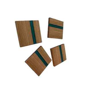 Trending Square <b>Resin</b> Wood Joint Coaster Handmade Eco-Friendly Reusable <b>Table</b> <b>Top</b> Coaster High Quality Mats & Pads Coasters - Product Image 1