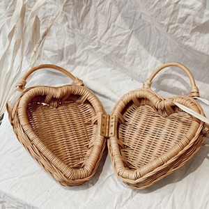 Handmade in Vietnam sustainable rattan heart bag <b>basket</b> children purses direct price from supplier - Product Image 3
