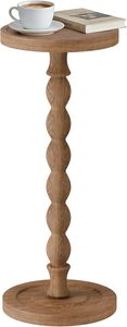 Wood Round <b>Side</b> <b>Table</b>, Solid Wood <b>Small</b> Drink <b>Table</b> for <b>Small</b> Spaces, Modern Accent <b>Tables</b>, End <b>Tables</b> for Living Room, Bedroom - Product Image 3