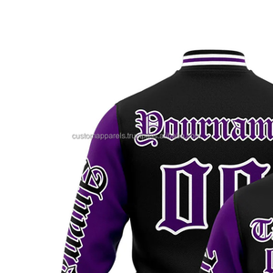 Performance Wool Blend <b>Varsity</b> <b>Jacket</b> for Athletes with Custom Front Embroidery and Stand Collar - Product Image 3