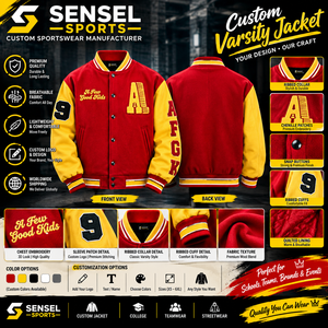 Chaqueta Bomber Varsity de Alta Calidad para Hombre, Personalizada, Estilo Urbano, Cuero Genuino, Parche Bordado, Resistente al Viento, Cuello Acanalado Ecológico - Product Image 1