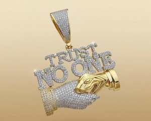 Colgante Personalizado de Dos Tonos con Letras de Nombre, Chapado en Oro de 18K y Plata 925, con Incrustaciones de Diamantes Moissanita, Estilo Hip Hop, Joyería Fina - Product Image 2