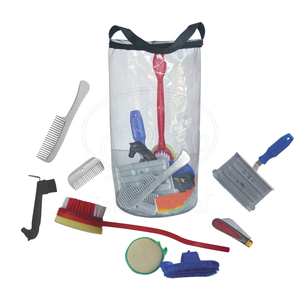 Kit de 8 Piezas para el Cuidado del Caballo con Bolsa Transparente con Cierre, Juego de Herramientas Multiusos de Acero Inoxidable y Plástico para el Cuidado Equino - Product Image 4