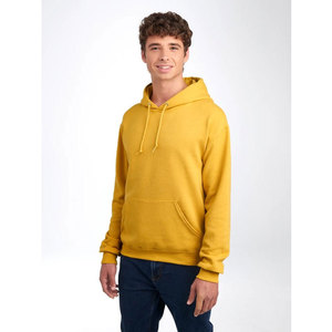 Sudadera con Capucha Amarilla de Forro Polar, Corte Regular, Color Sólido, Casual, Manga Larga, Diseño con Bolsillos, Tejida, Sudadera con Capucha Unisex - Product Image 3