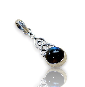 Pendentifs en labradorite naturelle de forme ronde, en argent Sterling 925, bijoux fins, pendentifs délicats en pierres précieuses Vintage, cadeau pour femmes - Product Image 1