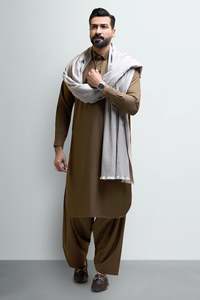 Shalwar Kameez para Hombre con Chal a Juego, Ropa Étnica Formal, Ropa India y Pakistaní, para Bodas y Fiestas, Tallas y Colores Personalizados - Product Image 2