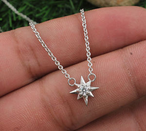 Collar de Lujo de Plata de Ley 925 Chapado en Platino con Circonita Cúbica Vintage, Grado AAA, Solitario, Unisex, Joyería de Aniversario - Product Image 4